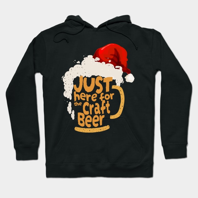 Just Here For The Craft Christmas Beer Santa Hat Funny Hoodie by AimArtStudio